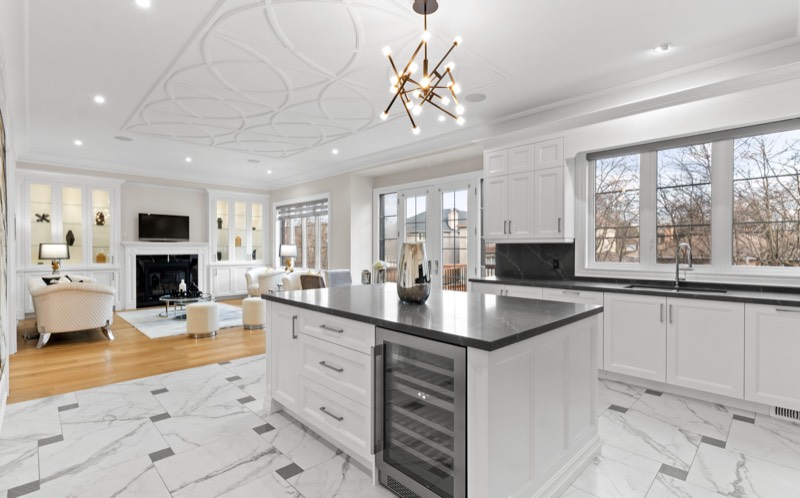 Stone-front custom home