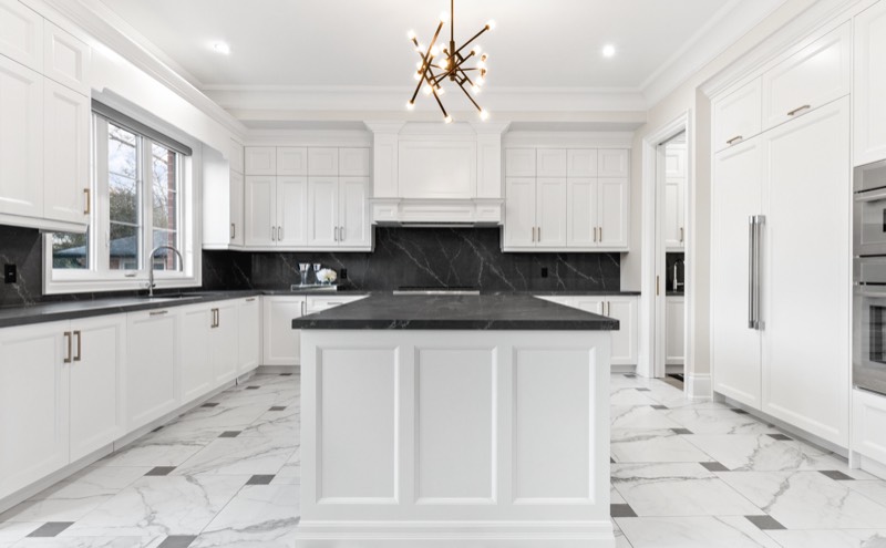 Stone-front custom home