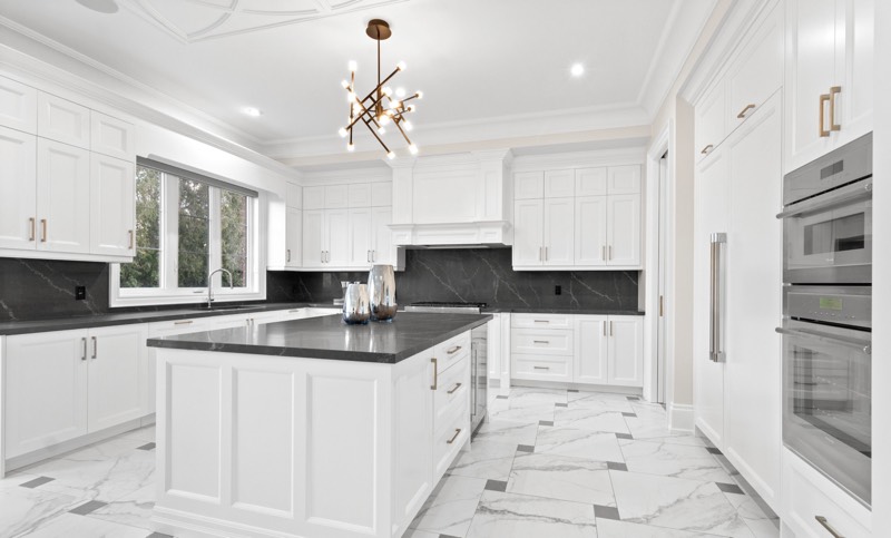 Stone-front custom home