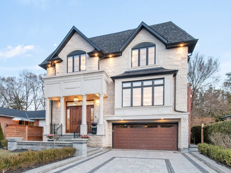 Stone-front custom home